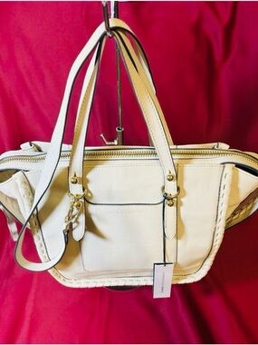 NWT Aimee Kestenberg Casablanca Medium Tote Leather Whipstitch Convertible Bag